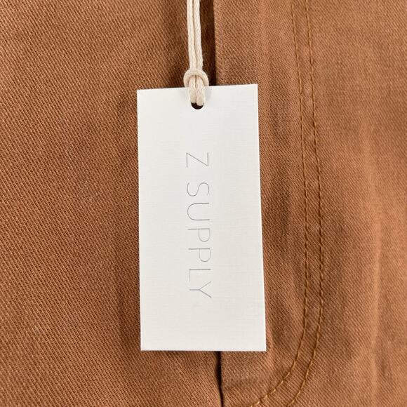 Z SUPPLY Noah Cargo Pants Size Extra Large Chestnut Cropped NWT Cotton Stretch - Picture 7 of 16
